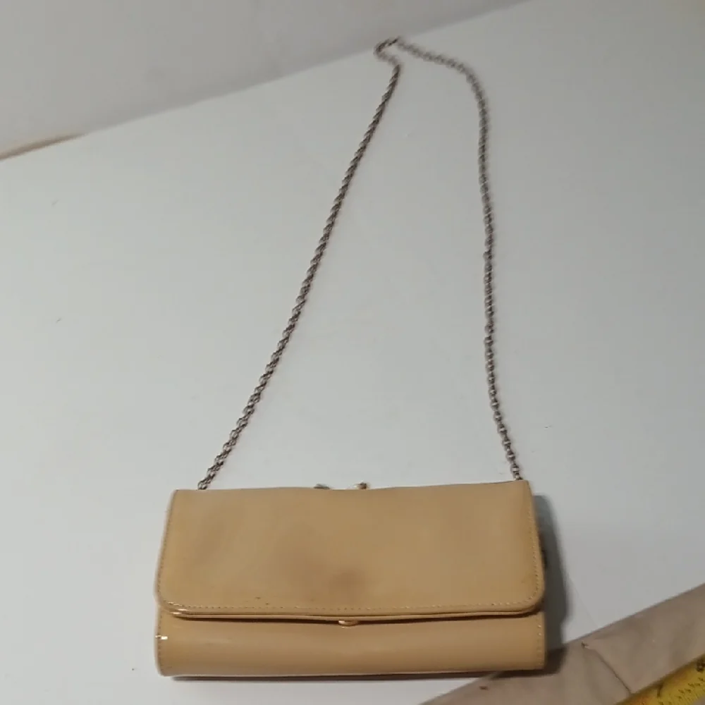 Vintage Cream Clutch with Chain Strap